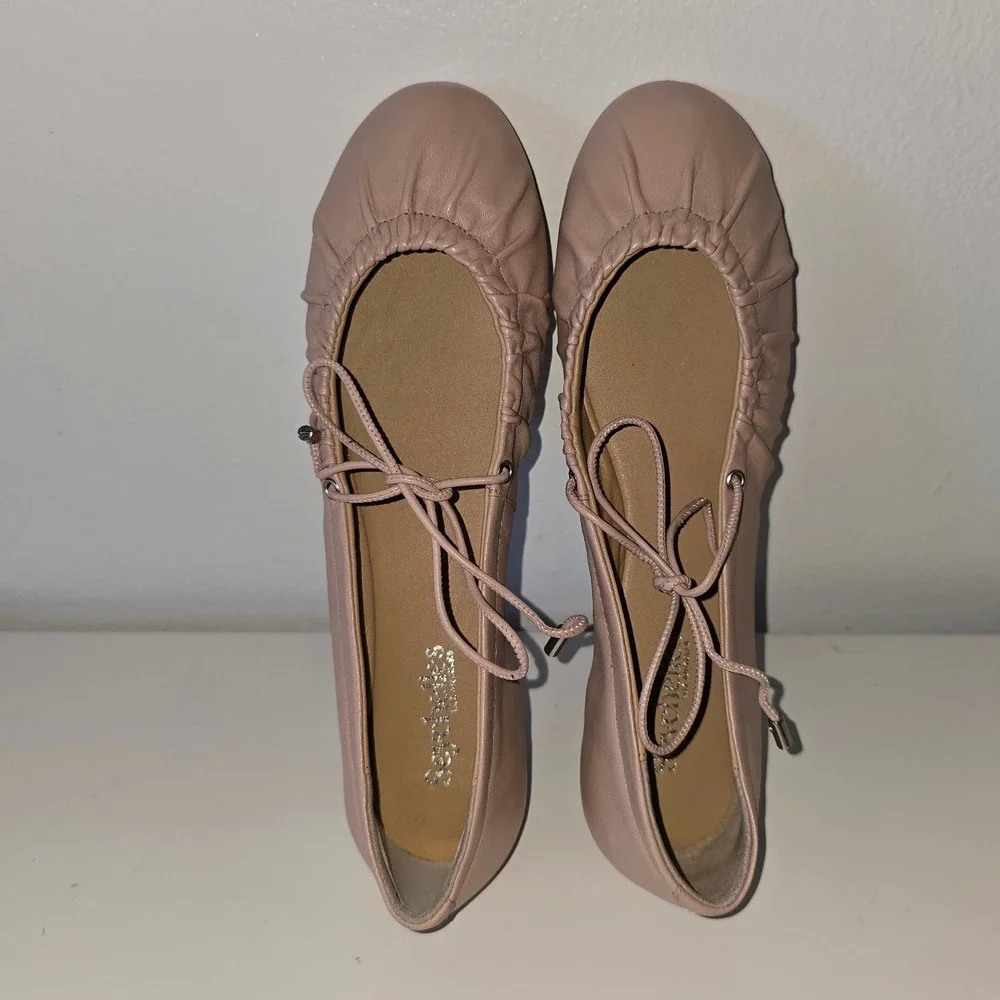 Seychelles Oh Darling Leather Ballet Flats Blush Size 8.5 balletcore coquette